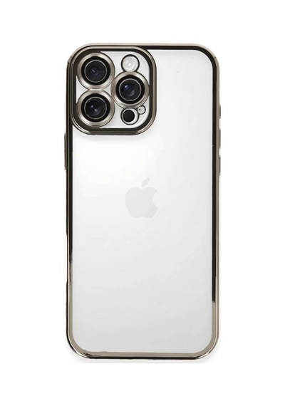 Newface Apple İphone 16 Pro Max Kılıf Razer Lensli Silikon - Titanyum Gri