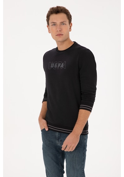 U.S. Polo Assn. Erkek Regular Fit Bisiklet Yaka Siyah Sweatshirt 50316372-VR046