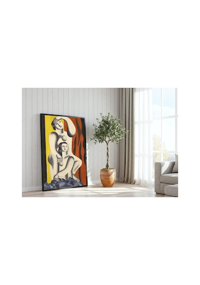 Modern Sanat Léger İki Kadın Çerçevesiz Poster 21x30 Cm A4 Tablo Modern Sanat Ekspresyonizm