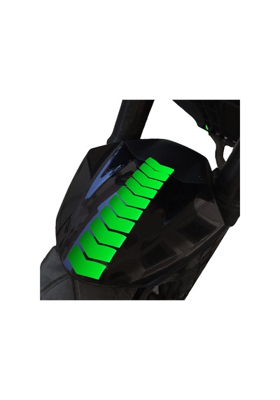 Ok Tasarımlı Floresan Yeşil Çamurluk Kask Sticker Çınar Extreme