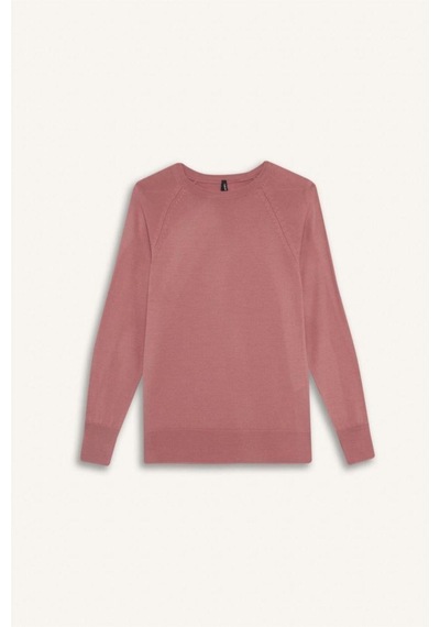 Defacto Relax Fit Bisiklet Yaka Basic Düz Triko Kazak I6913az25wnpn141 Pembe
