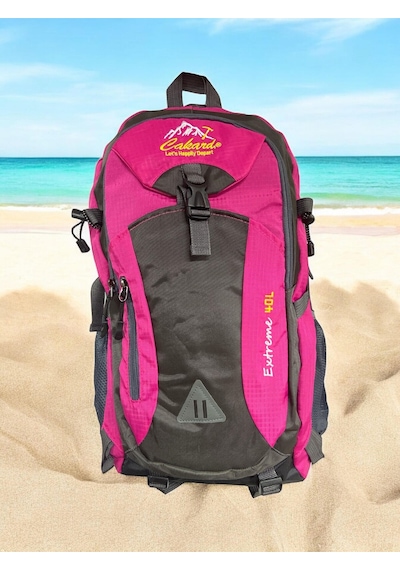 Cakard Kaliteli Astarlı Su Geçirmez Unisex Hafif Dağcı Kamp Gezi Seyahat Sırt Çantası 40 Lt. 32x52cm Pembe