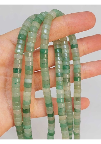 Bileklik Boy Aventurin Taşı Şekilli 3x6mm Yarım Dizi 49330 18cm Uzunluğundadır Çok Renkli