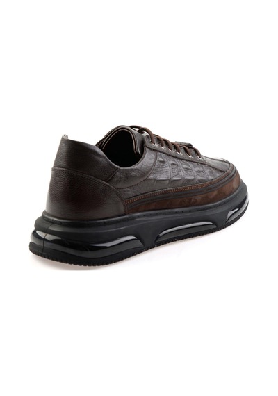 Bambi Kahve Hakiki Deri Erkek Sneaker E01080219003 Kahve
