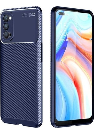 Oppo Reno 4 Kılıf Zore Negro Silikon Kapak Lacivert