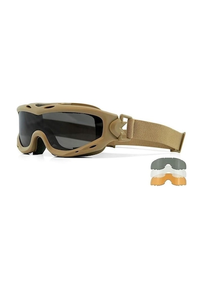 Wıley X Spear Goggle Balistik Gözlük 3 Lens Kahverengi Çok Renkli
