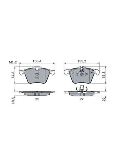 Jaguar Xj 3.0d 2010-2019 Bosch Ön Balata Netpar24251 221-202 Kw