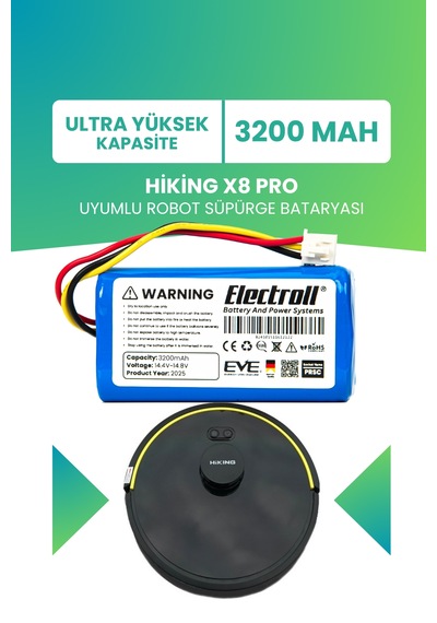 Hiking X8 Pro Uyumlu Batarya Ultra Yüksek Kapasite 3200mah Pil
