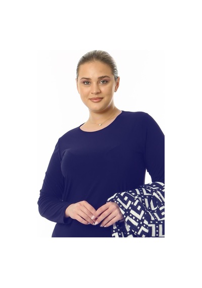 Ladies First Büyük Beden 3839 Lacivert Ceket+bluz Takım 001