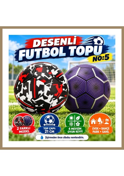 Bezos Desenli Futbol Topu No:5 22