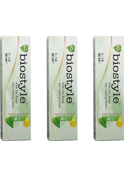 Biostyle Bitki Özlü Argan Ve Keratin 6.22 Patlıcan Moru 3 Adet 60 Ml Saç Boyası Oksidansız