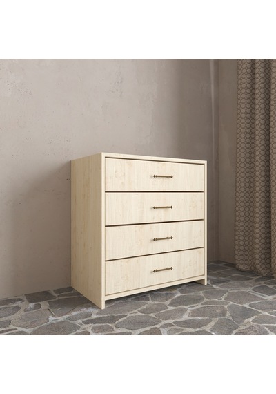 Renazzo Soft Wood 4 Çekmeceli Masif Ahşap Şifonyer Vernik Çam