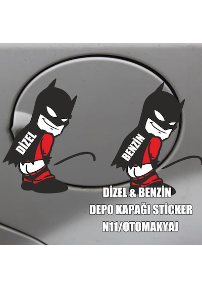 Audi Depo Kapağı Sticker Batman Benzin Dizel