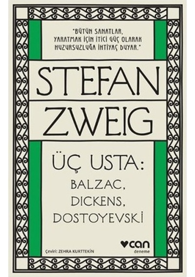 Üç Usta-Balzac Dickens Dostoyevski - Stefan Zweig - Can Yayınları
