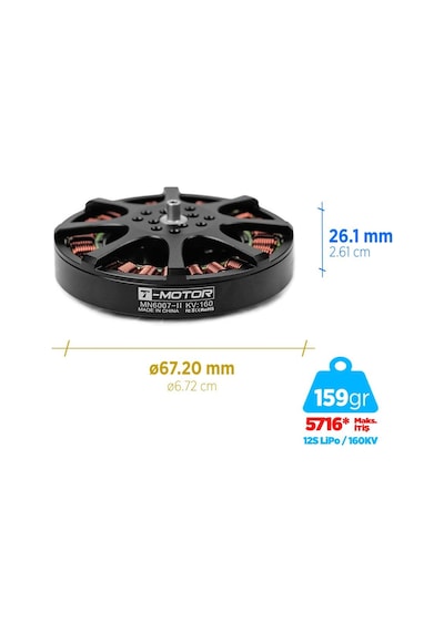 T-motor Mn6007ıı 160kv Antigravity Outrunner Brushless Fırçasız Motor Multikopter Drone Motoru