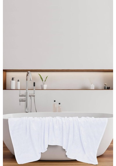 Otel Banyo Havlusu %100 Pamuklu 70x150 Cm Beyaz 20/2 Ring 600 Gr Beyaz