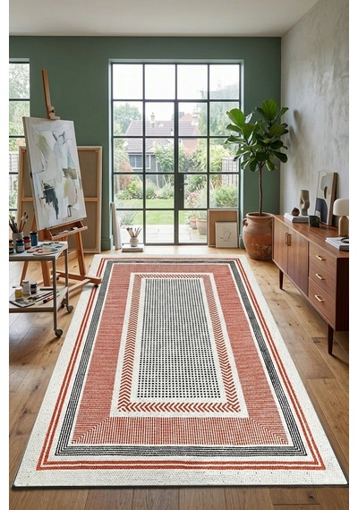 Orange Wicker Makinede Yıkanabilir Kaymaz Taban Leke Tutmaz Dijital Salon Halısı Mutfak Halısı Ve Yolluk Renkli