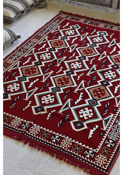 Turkıshrug Kıngdom Şark Köşesi Halısı Modelleri Otantik Kilim Anadolu Kırmızı