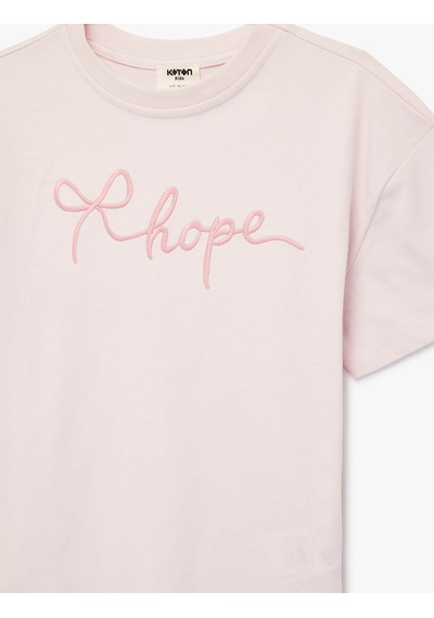 Koton Kurdele Nakışlı Pembe Kız Çocuk T-shirt 6skg10054ak Pembe