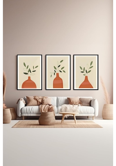 Artavessa 3 Parça Çerçeve Görünümlü Mdf Tablo Seti - Artsycllct20-2030 Sku: Smg8690010208385 07 Beyaz