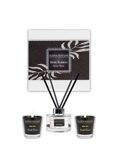 Gloria Perfume Orient Flower Home Fragrance & Aromatic Candle Duo Siyah