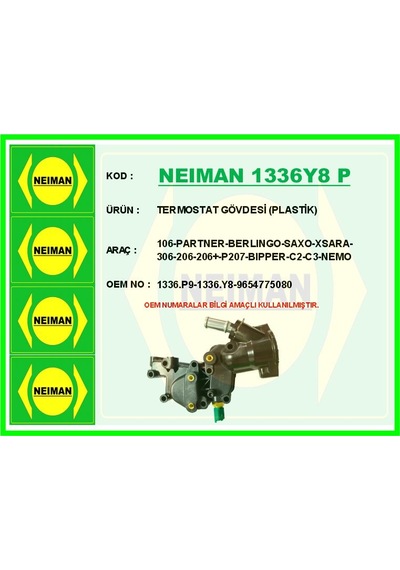 Neıman 1336y8 P-99 Termostat Gövdesi Plastik 106-partner-berlingo-saxo-xsara-306-206-206 -p207-bipper-c2-c3-nemo 1336.p9-1336.y8-9654775080 Neıman 1336y8 P-99 Termostat Gövdesi Plastik 106-partner-berlingo-saxo-xsara-306-206-206 -p207-bipper-c2-c3-nemo 1336.p9-1336.y8-9654775080