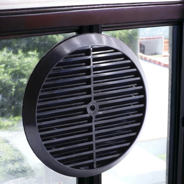 Doğalgaz Kombi Havalandırma Yuvarlak Mutfak Cam Menfezi Siyah 18 Cm Hava Akış Kanalı Güvenlik