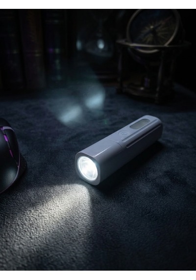 Şarjlı Led El Feneri - Usb Type-c Şarjlı, Zoom Özellikli, 4 Işık Modlu Taşınabilir Mini Fener Açık Mavi