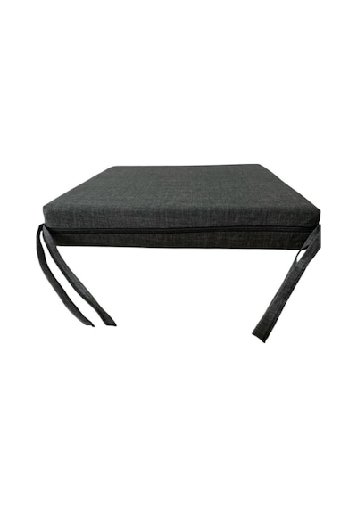 Sandalye Minderi Su Geçirmez Güneş Dayanımlı Keten Kumaş Koltuk Minderi 50x50x8cm Antrasit 4 Adet Mavi