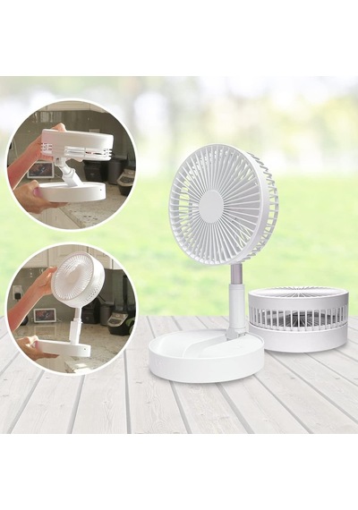 Lıvıngton Fold & Cold Uzatılabilir Mini Vantilatör, Pilli, Güçlü Usb Vantilatör, 10 Saat Çalışma Süresi, E
