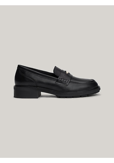 Tommy Hilfiger Kadın Deri Loafer Ayakkabı Fw0fw08029bds Siyah