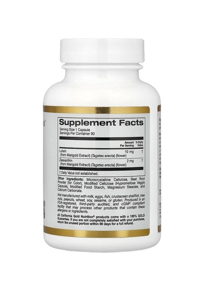 California Gold Nutrition, Lutein, 90 Bitkisel Kapsül