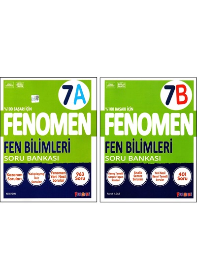 Fenomen 7. Sınıf Fen Bilimleri Soru Bankası A + B Kitabı 2 Kitap