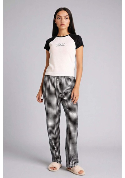 Defacto Pijama Takımı Üst Kareli Alt G8522AX26SP
