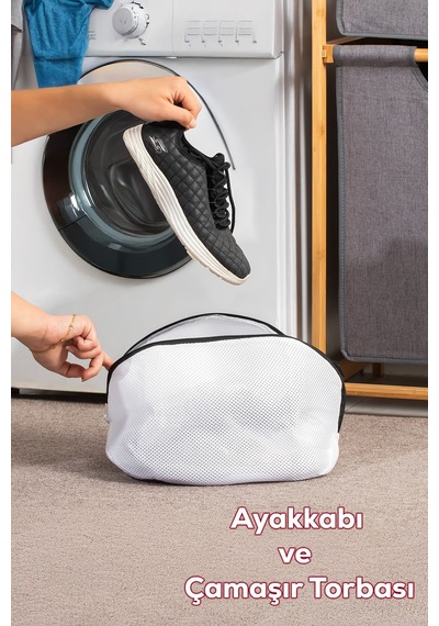 3153 Çamaşır Yıkama Filesi Fermuarlı Bölmeli Ayakkabı Yıkama Filesi Deforme Önleyici Torba File Cn Diğer