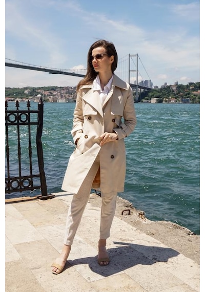 Pastelastore %100 Pamuk Gabardin Midi 95cm Astarlı Kemerli Kadın Trençkot 1113 Taş Rengi Taş Pastelastore %100 Pamuk Gabardin Midi 95cm Astarlı Kemerli Kadın Trençkot 1113 Taş Rengi Taş