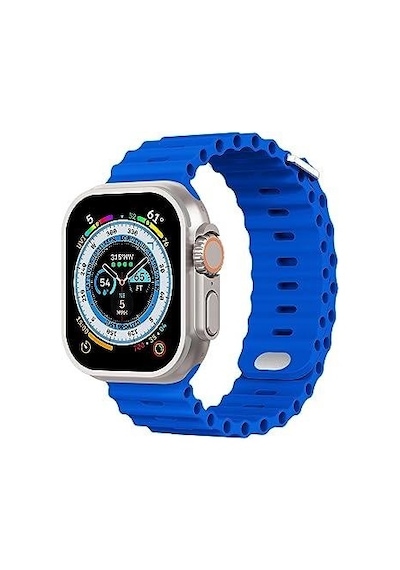 Apple Uyumlu Watch 42mm 44mm 45mm 49mm 1/2/3/4/5/6/se/7/8/ultra Akıllı Saat Ocean Kordon Ve Kayışı Mavi
