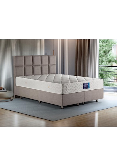 Niron Blue Pocket Tek Kişilik Lüks Full Ortopedik Paket Yaylı Orta Sert Yatak 80x180 Cm