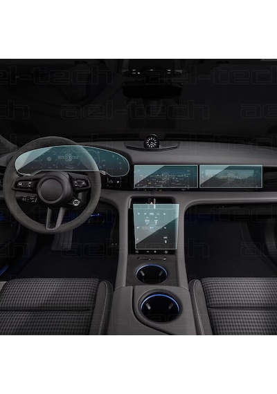 Porsche Taycan Uyumlu Dijital Gösterge,navigasyon Ve Klima 9h Nano Ekran Koruyucu 5li Set