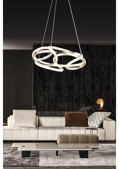 Ld 061 K Topsuz Model Gold 3 Renkli Salon Ve Oturma Odası İçin İdeal Alüminyum Avize, 50x90 Gold