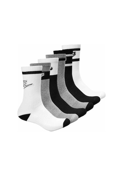 Nike Everyday Cushioned Crew Socks 6 Çift Siyah-gri-beyaz Çorap Renkli