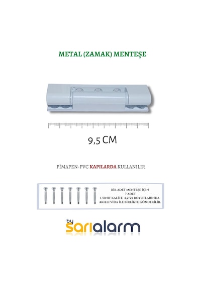 Pvc Pimapen Kapı Menteşesi Beyaz 95mm