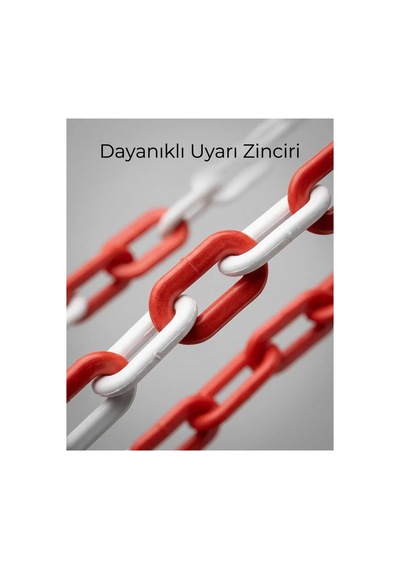 Kırmızı Beyaz Plastik Zincir ,duba Zinciri,emniyet Zinciri 8 Mm 5 Metre