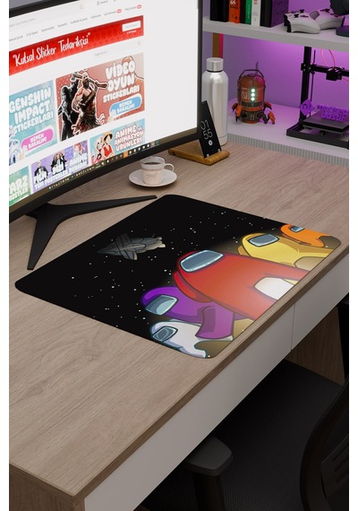 Among Us Kaymaz Dikişli Kauçuk Oyuncu Mousepad V4 - 48x40 Xl Gaming Mouse Pad Fare Altlığı
