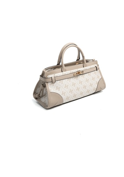 Silver Polo Sp1260 Kadın El Çantası Monogram Bej-kum