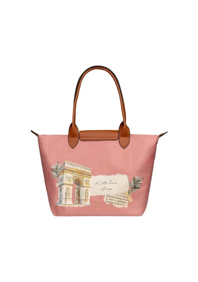 Dogo Kadın Vegan Pembe Large El Çantası - A Little Paris Always Tasarım Multicolor