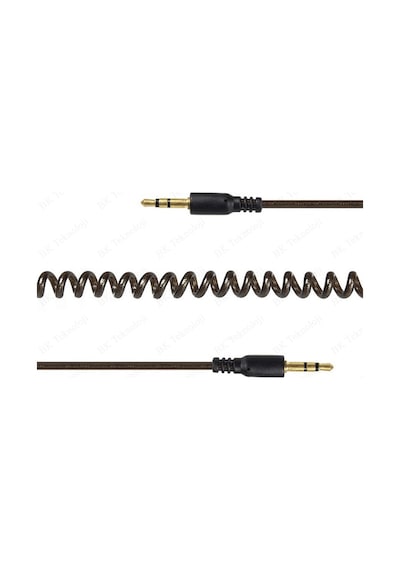 3.5mm Stereo Spiral Tasarım Araç AUX Ses Kablosu 2 Metre