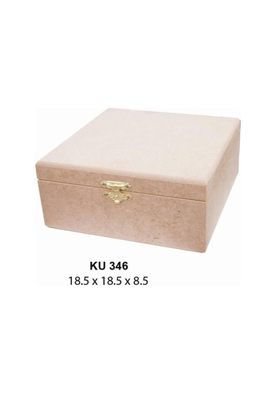 Ahşap Kare Kutu Klipsli 18,5x18,5cm Ku346