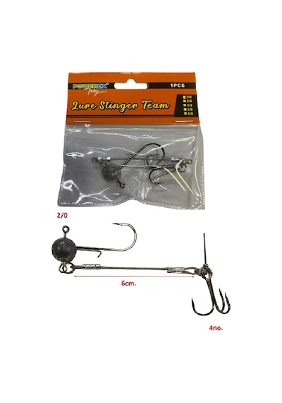 Powerex Çelik Telli Jig Head + 3'lü İğne 2/0 10gr. Silikon Yem İğne Takımı Standart