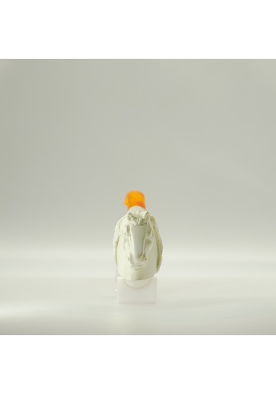 El Yapımı Lületaşı At Başlı Pipo 23 Cm Uzunluk, Akrilik Amber Ağızlık, Özel Oyma Meerschaum Pipo